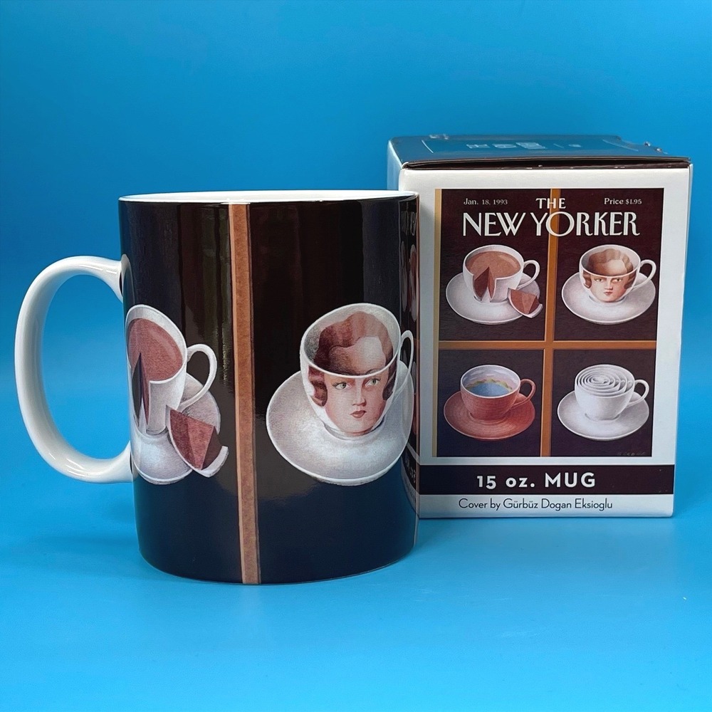 The New Yorker Coffee Mug Gurbuz Dogan‎ Eksioglu Cover Art Black Surrealist 15oz